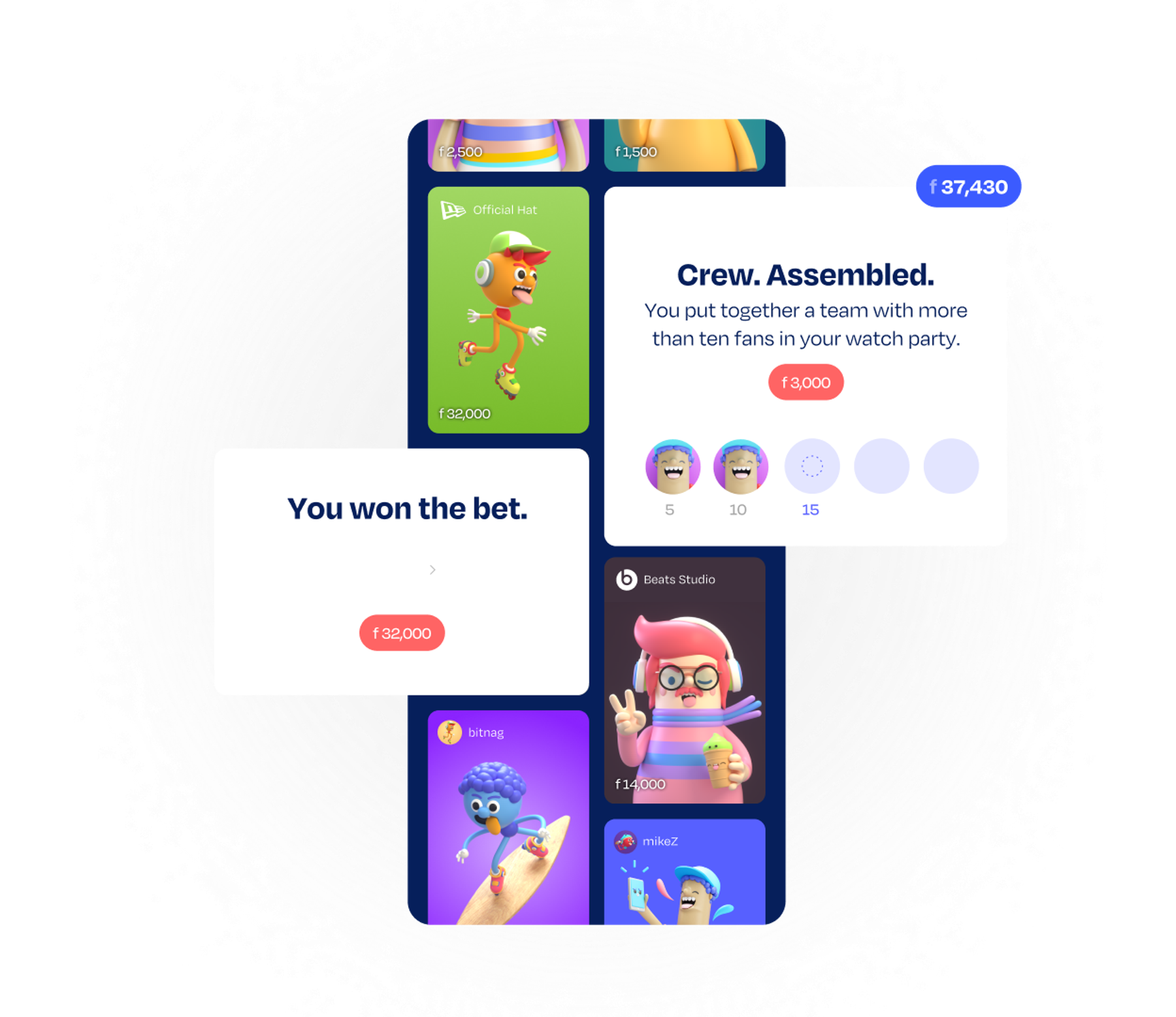A screenshot of an app showing a leaderboard and achievements.