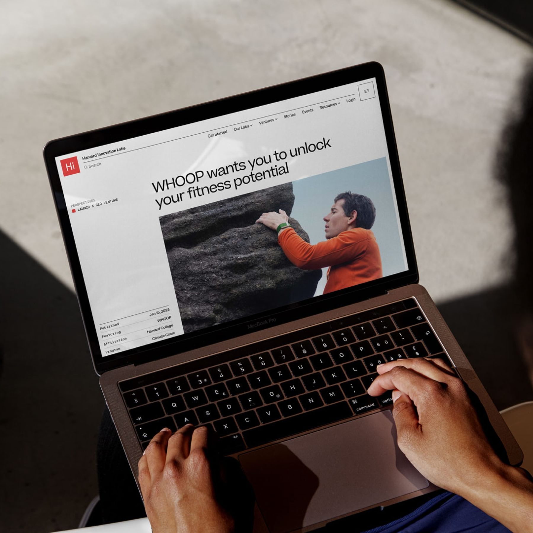 Screens from the Harvard Innovation Labs website.