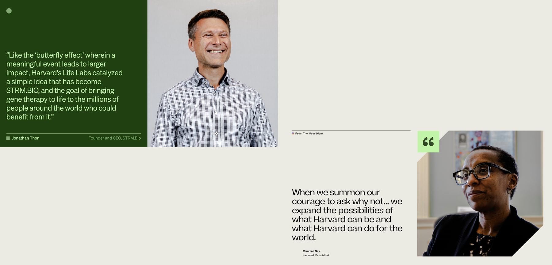 Screens from the Harvard Innovation Labs website.