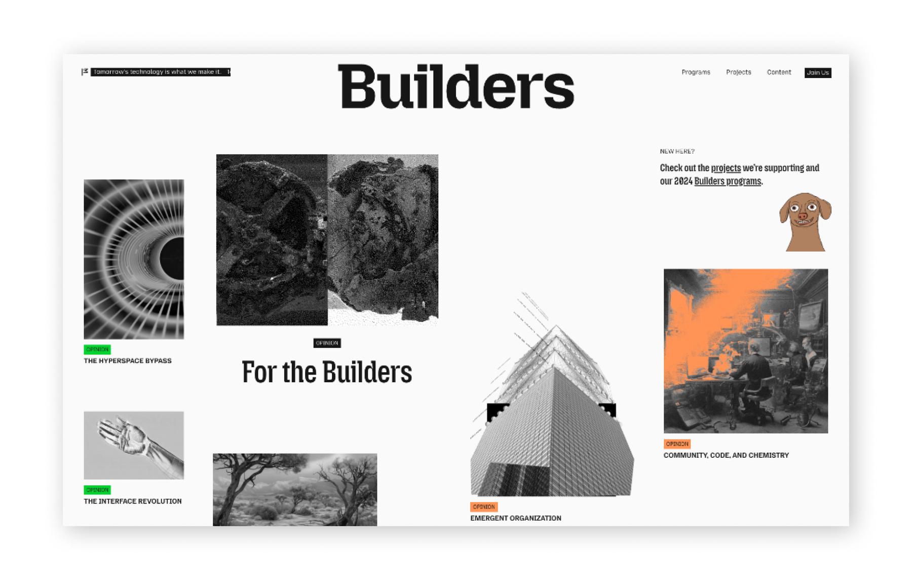 A web page from the Mozilla Builders website.