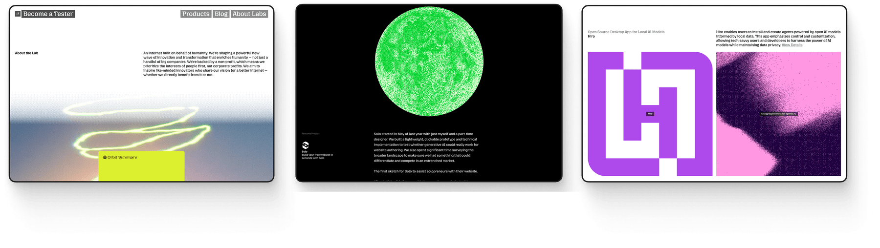 Screens from the Mozilla Labs brand toolkit.