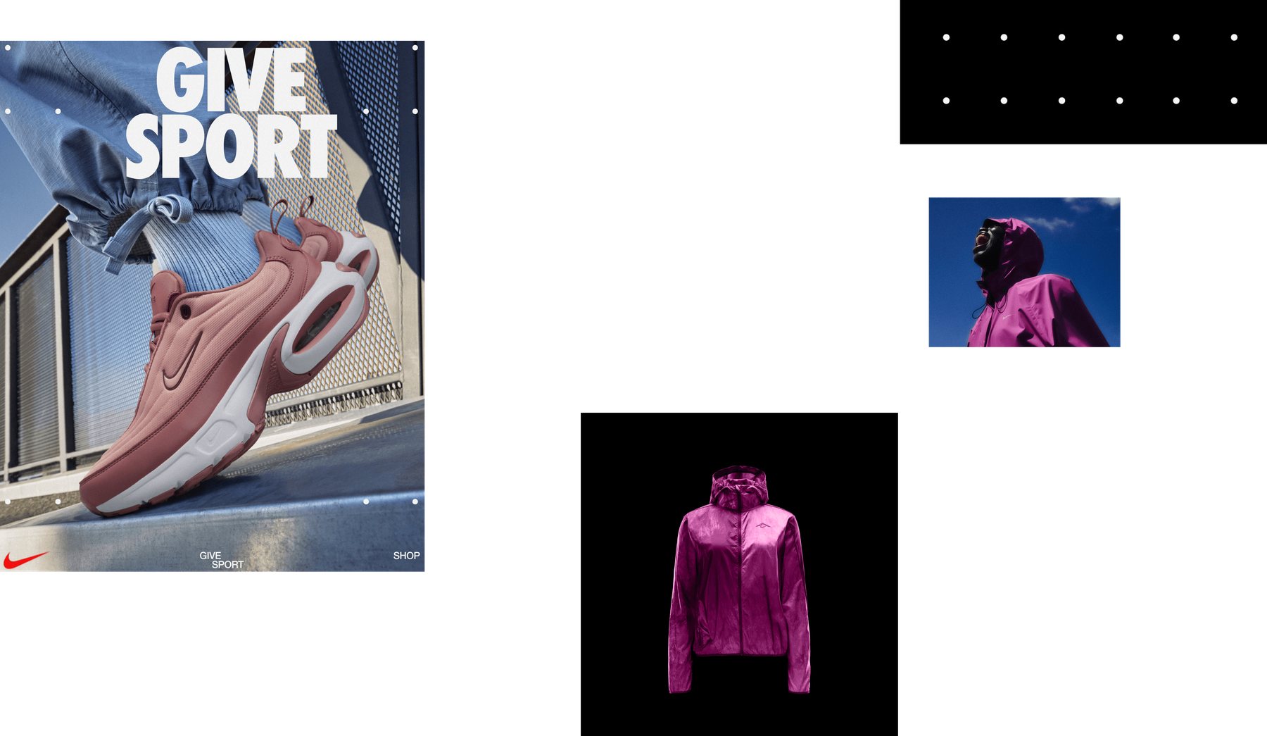 Collage of Nike advertising and posters.