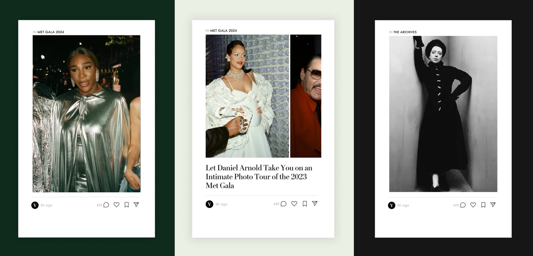 Social media posts showing fashion photography.